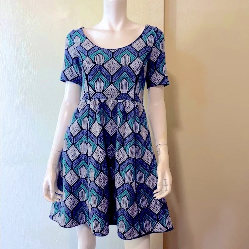 Anthropologie HD In Paris Hollyhock Fit & Flare Jacquard Dress w/ Pockets Size M - Picture 5 of 16